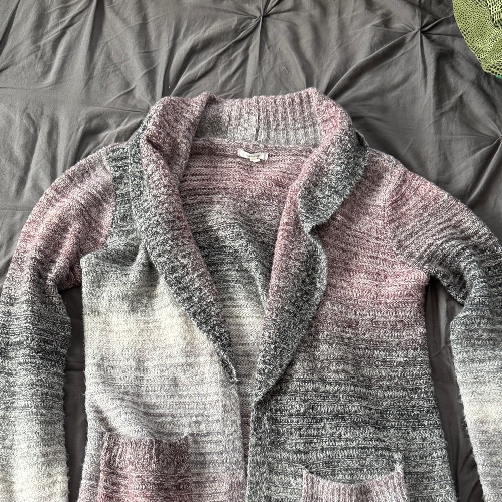 Maurices Heathered Pink and Gray Cardigan